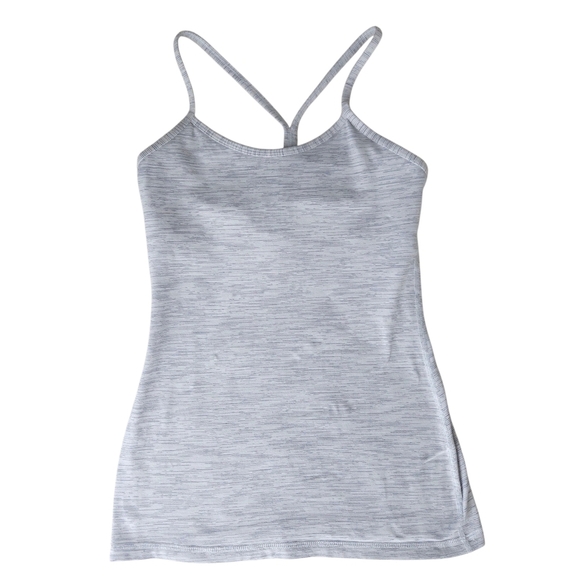 lululemon athletica Tops - Lululemon Power Y Tank Top Heathered Rocksteady Gray Sleeveless Athletic Shirt 4